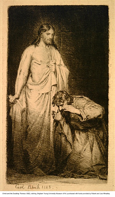 Christ and the Doubting Thomas, etching, 1882