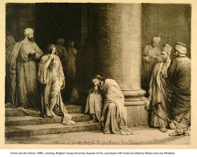 Christ and the Sinner, etching, 1889