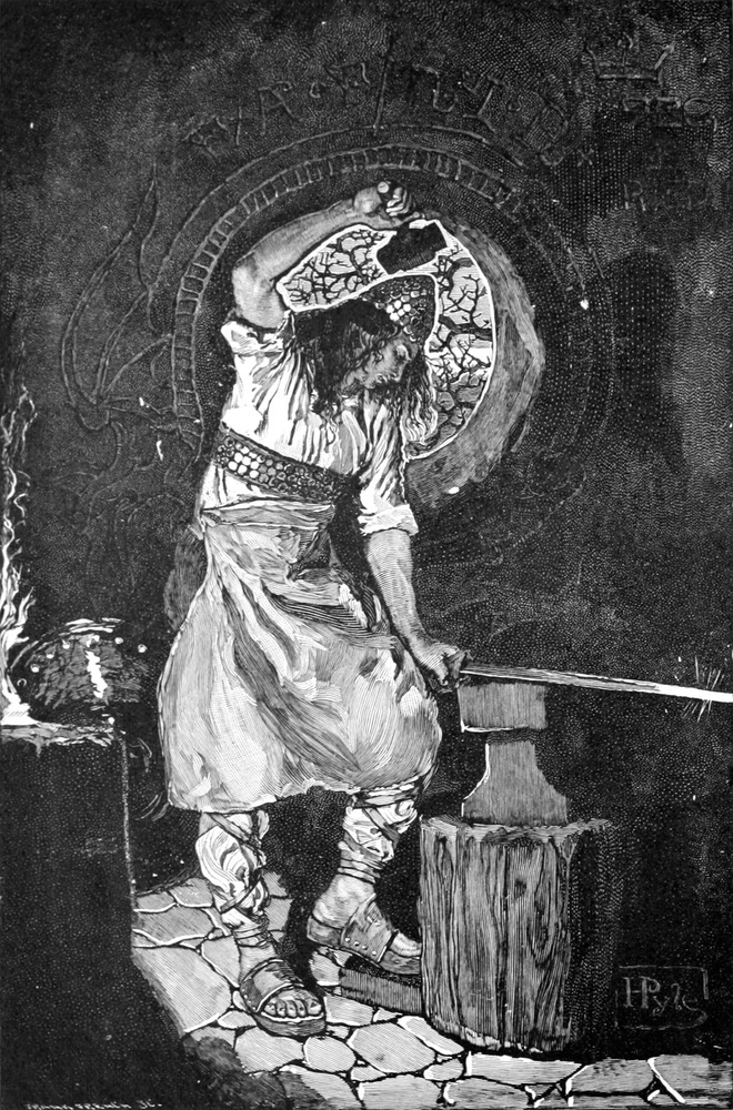 Howard Pyle - The Forging of Balmung