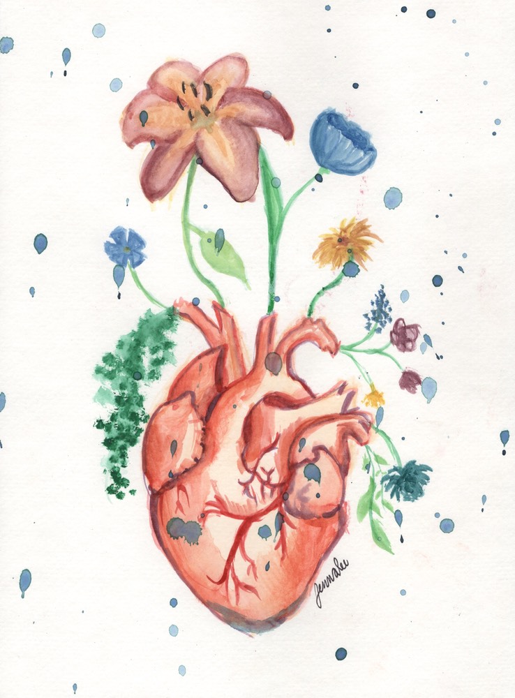 jennaleewatercolorheartflowers