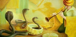 snake charmer painting